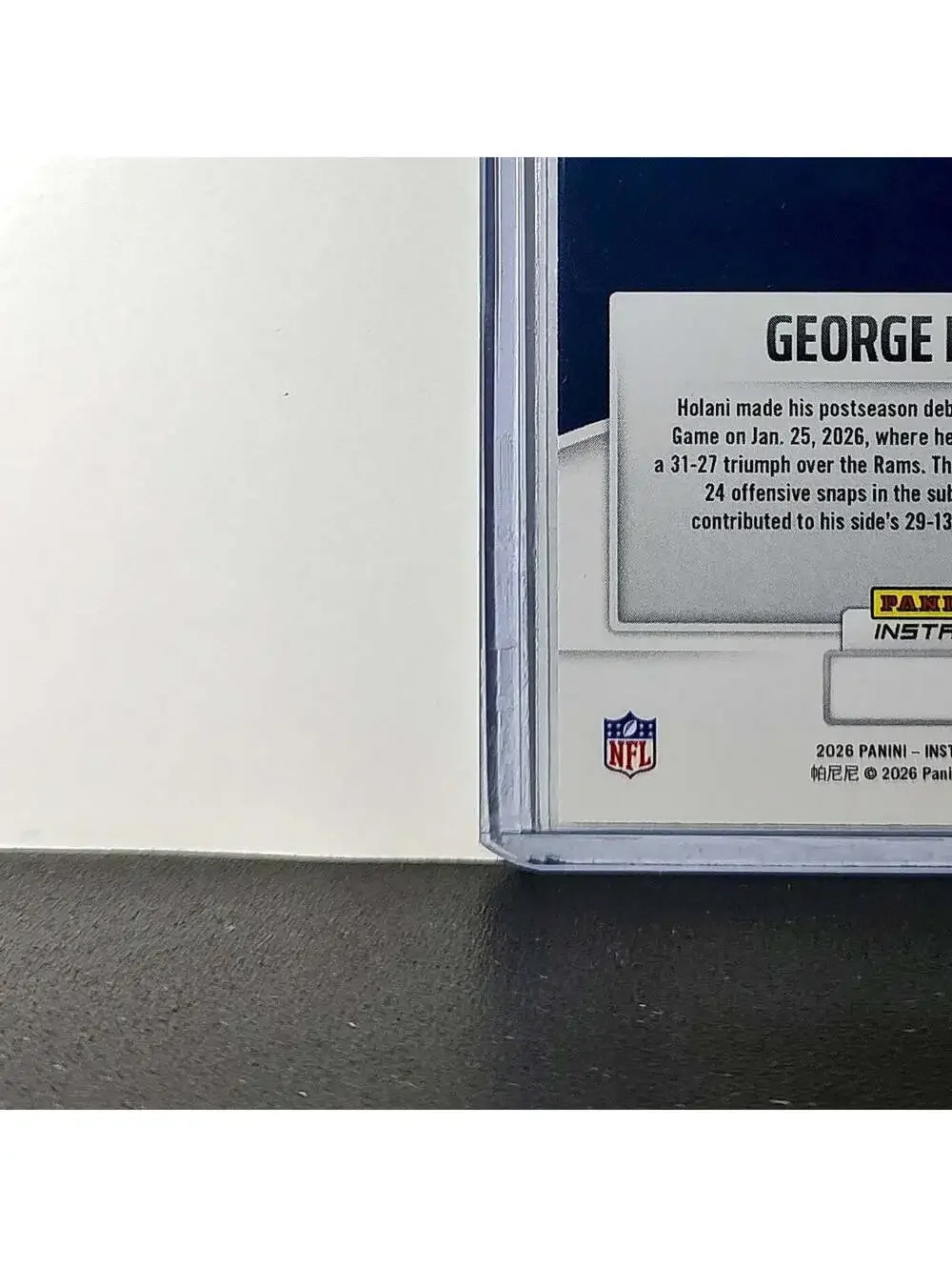 George Holani 2026 Panini NFL Super Bowl LIX Champions #5 Card Seattle Seahawks